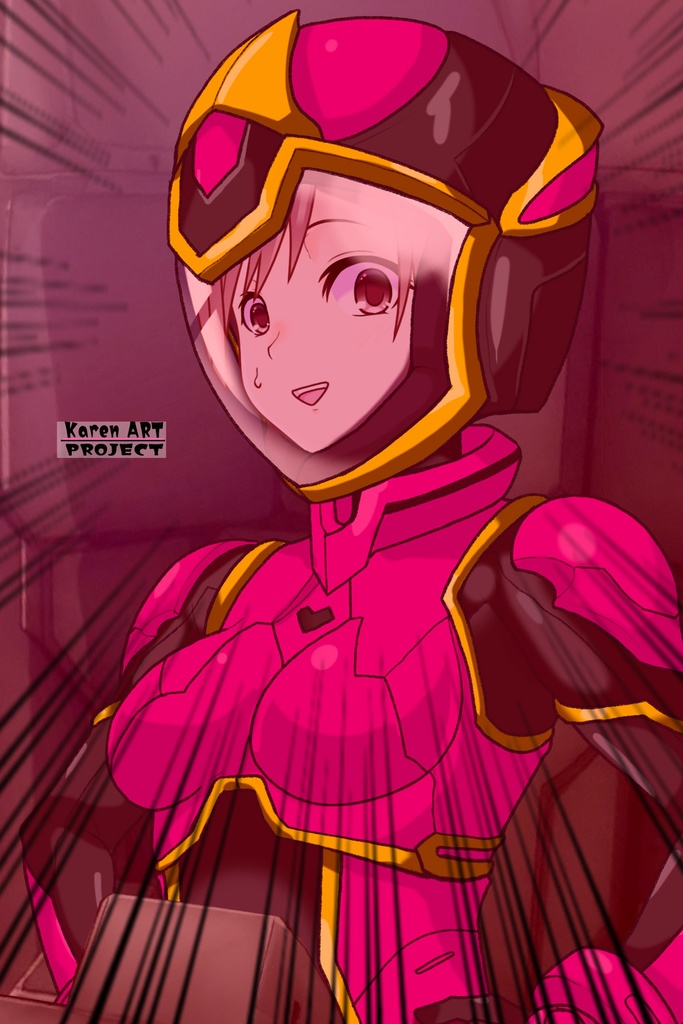 カレンちゃん+ヒナ・リャザンのパイロットスーツ【バディ・コンプレックス-KC01】 Karen Original Color 斜め前 Diagonal front angle Karen is wearing Hina Ryazan's PilotSuit【Buddy Complex-KC01】