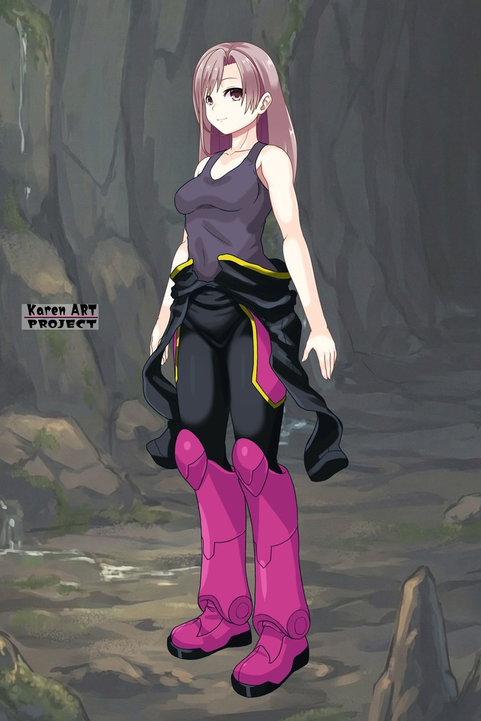 カレンちゃん+ヒナ・リャザンのパイロットスーツ【バディ・コンプレックス-KC01】 Karen Original Color 斜め前 Diagonal front angle Karen is wearing Hina Ryazan's PilotSuit【Buddy Complex-KC01】