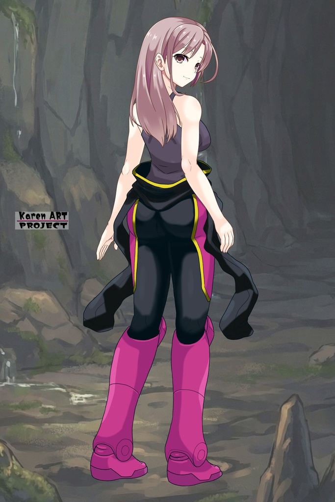 カレンちゃん+ヒナ・リャザンのパイロットスーツ【バディ・コンプレックス-KC02】 Karen Original Color 背面 Back Angle Karen is wearing Hina Ryazan's PilotSuit【Buddy Complex-KC02】