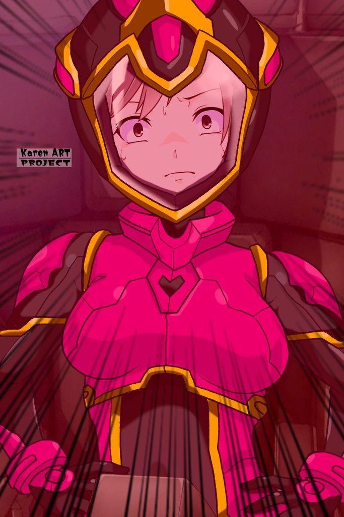 カレンちゃん+ヒナ・リャザンのパイロットスーツ【バディ・コンプレックス-KC03】 Karen Original Color 正面Sポーズ Front S-POSE Karen is wearing Hina Ryazan's PilotSuit【Buddy Complex-KC03】