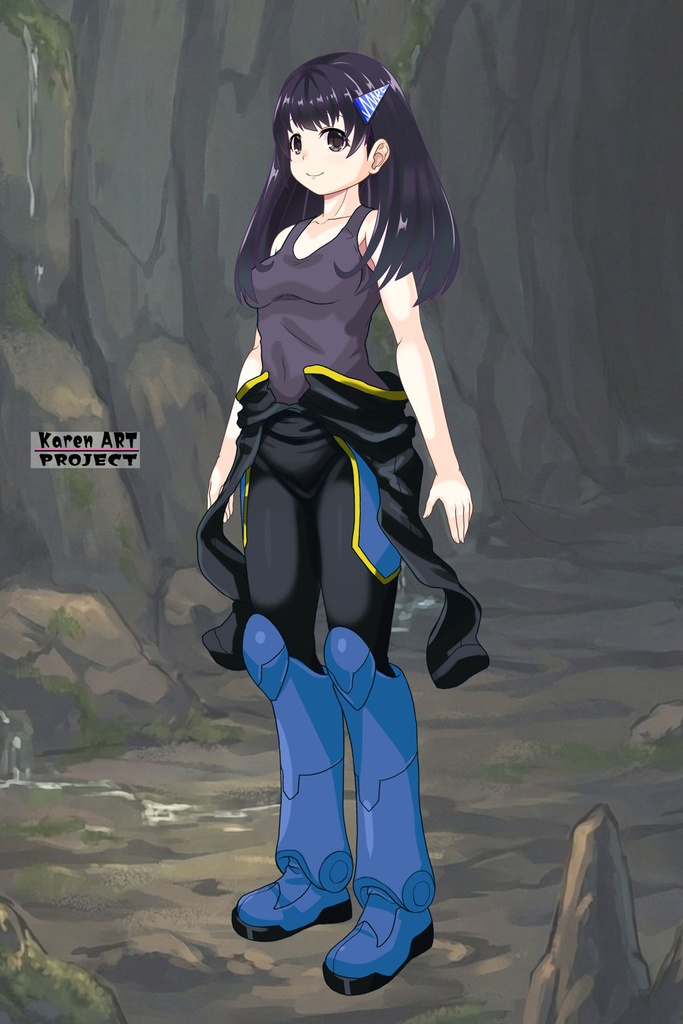 ゆりちゃん+ヒナ・リャザンのパイロットスーツ【バディ・コンプレックス-YC01】 Yuri Original Color 斜め前 Diagonal front angle Yuri is wearing Hina Ryazan's PilotSuit【Buddy Complex-YC01】