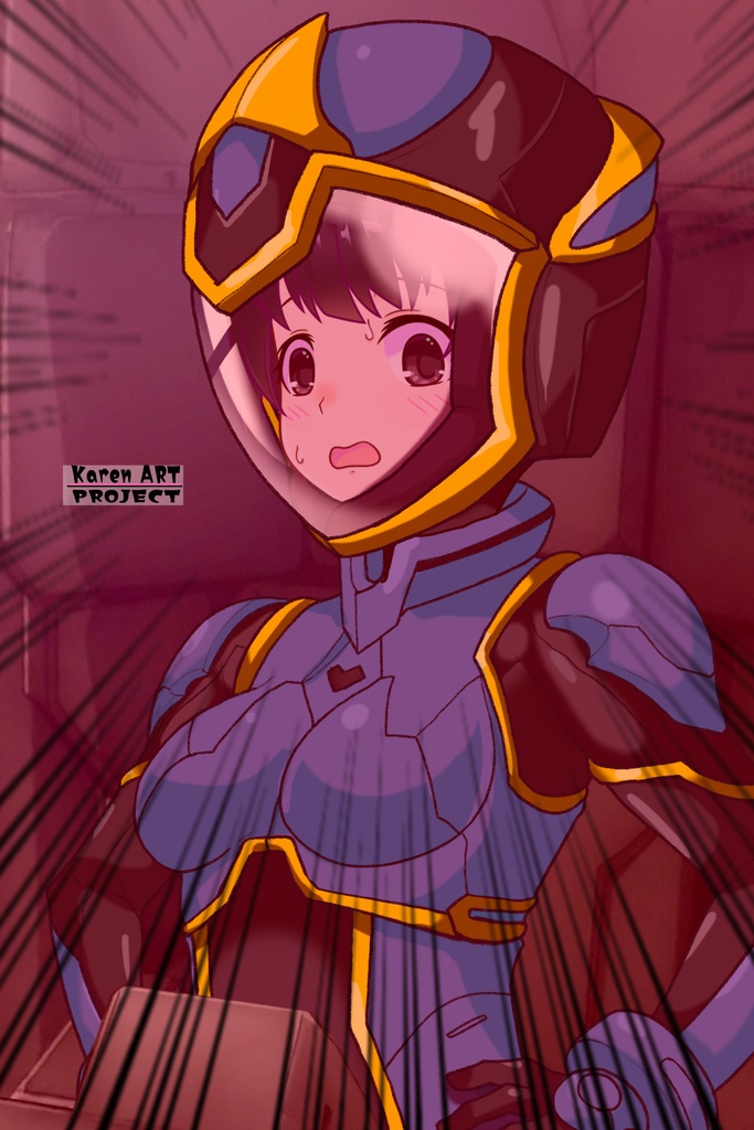 ゆりちゃん+ヒナ・リャザンのパイロットスーツ【バディ・コンプレックス-YC01】 Yuri Original Color 斜め前 Diagonal front angle Yuri is wearing Hina Ryazan's PilotSuit【Buddy Complex-YC01】