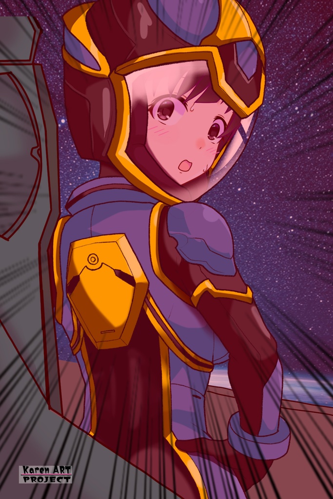 ゆりちゃん+ヒナ・リャザンのパイロットスーツ【バディ・コンプレックス-YC02】 Yuri Original Color 背面 Back Angle Yuri is wearing Hina Ryazan's PilotSuit【Buddy Complex-YC02】