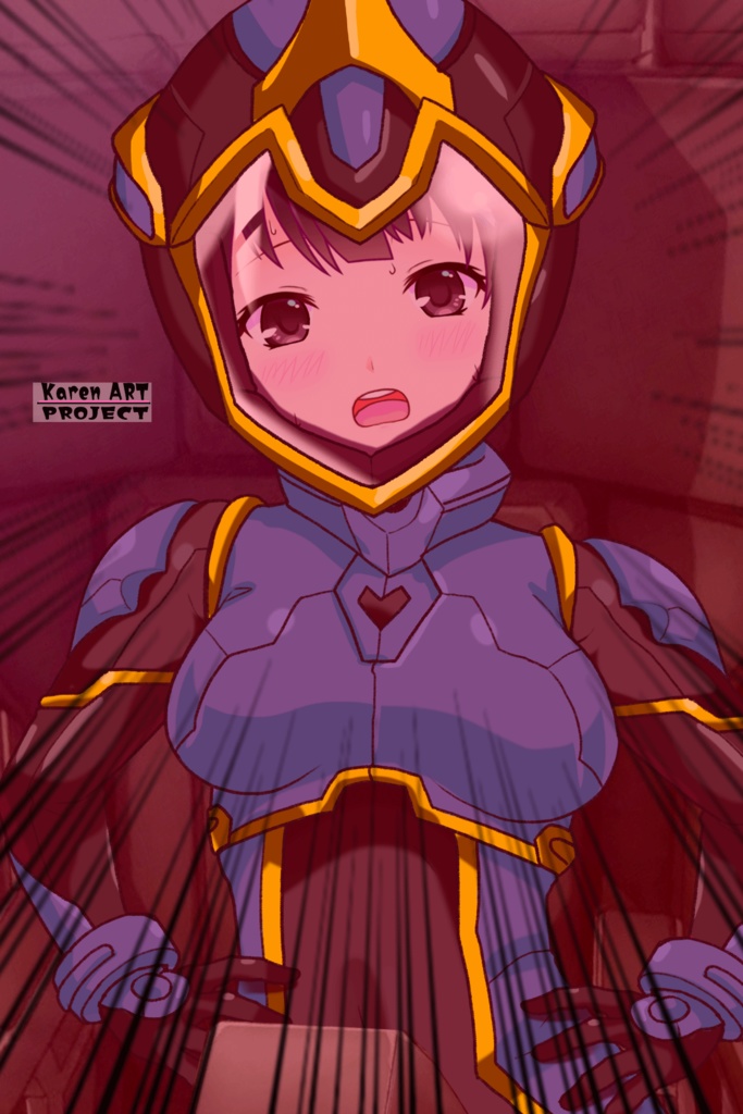 ゆりちゃん+ヒナ・リャザンのパイロットスーツ【バディ・コンプレックス-YC03】 Yuri Original Color 正面Sポーズ Front S-POSE Yuri is wearing Hina Ryazan's PilotSuit【Buddy Complex-YC03】