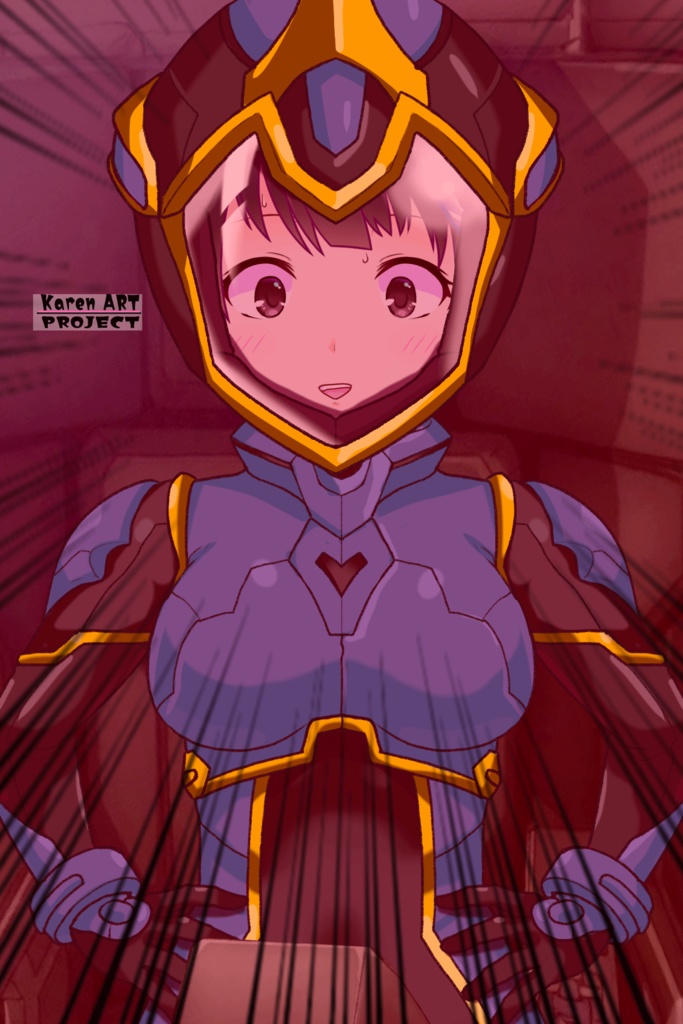 ゆりちゃん+ヒナ・リャザンのパイロットスーツ【バディ・コンプレックス-YC04】 Yuri Original Color 正面 Front Angle Yuri is wearing Hina Ryazan's PilotSuit【Buddy Complex-YC04】