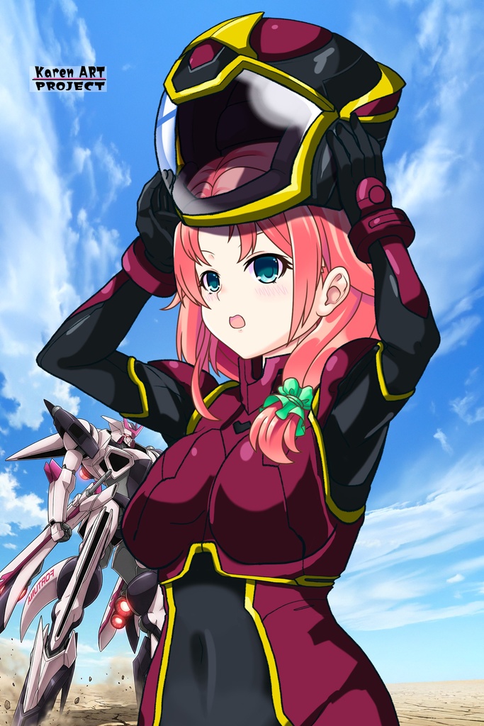 亜美ちゃん+ヒナ・リャザンのパイロットスーツ【バディ・コンプレックス-02】 斜め前 Diagonal front angle Ami is wearing Hina Ryazan's PilotSuit【Buddy Complex-02】