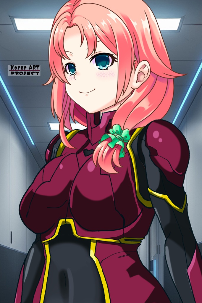 亜美ちゃん+ヒナ・リャザンのパイロットスーツ【バディ・コンプレックス-02】 斜め前 Diagonal front angle Ami is wearing Hina Ryazan's PilotSuit【Buddy Complex-02】