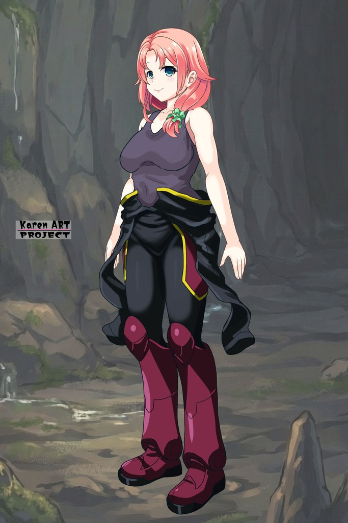 亜美ちゃん+ヒナ・リャザンのパイロットスーツ【バディ・コンプレックス-02】 斜め前 Diagonal front angle Ami is wearing Hina Ryazan's PilotSuit【Buddy Complex-02】