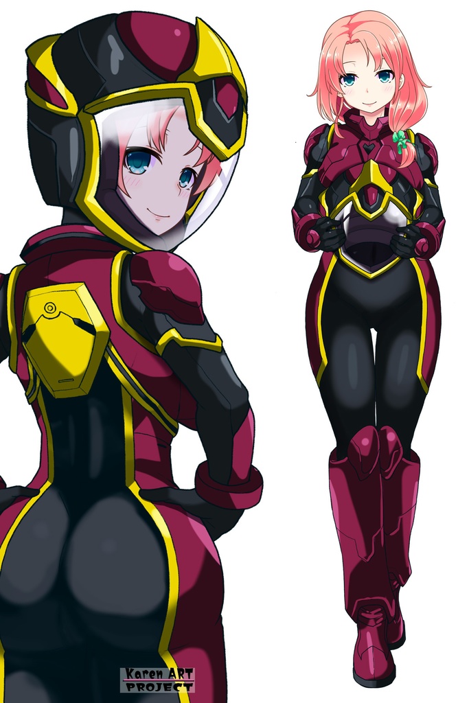 亜美ちゃん+ヒナ・リャザンのパイロットスーツ【バディ・コンプレックス-03】 背面 Back Angle Ami is wearing Hina Ryazan's PilotSuit【Buddy Complex-03】