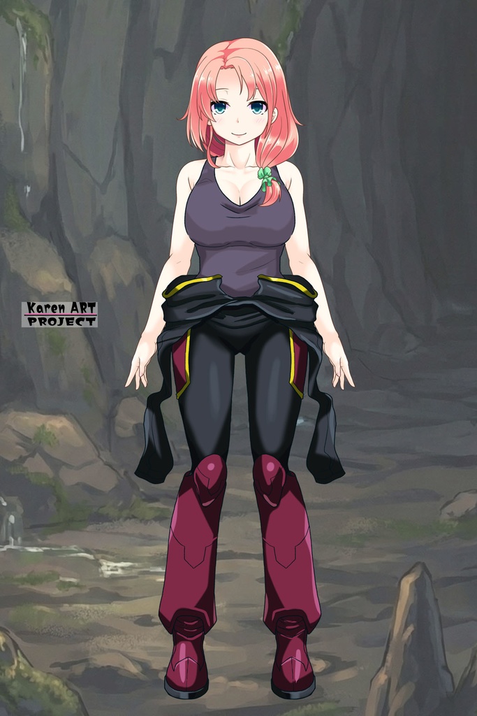 亜美ちゃん+ヒナ・リャザンのパイロットスーツ【バディ・コンプレックス-05】 正面 Front Angle Ami is wearing Hina Ryazan's PilotSuit【Buddy Complex-05】