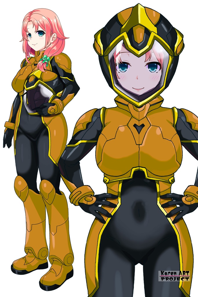 亜美ちゃん+ヒナ・リャザンのパイロットスーツ【バディ・コンプレックス-AC04】 Ami Original Color 正面 Front Angle Ami is wearing Hina Ryazan's PilotSuit【Buddy Complex-AC04】