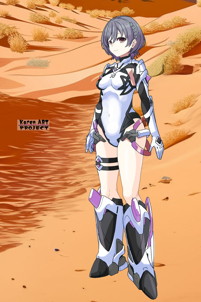 カレンちゃん+ペネムのパイロットスーツ【楽園追放 心のレゾナンス-01】 斜め前 Diagonal front angle Karen is wearing Penemue's PilotSuit【Expelled from Paradise: Resonance of the Heart-01】