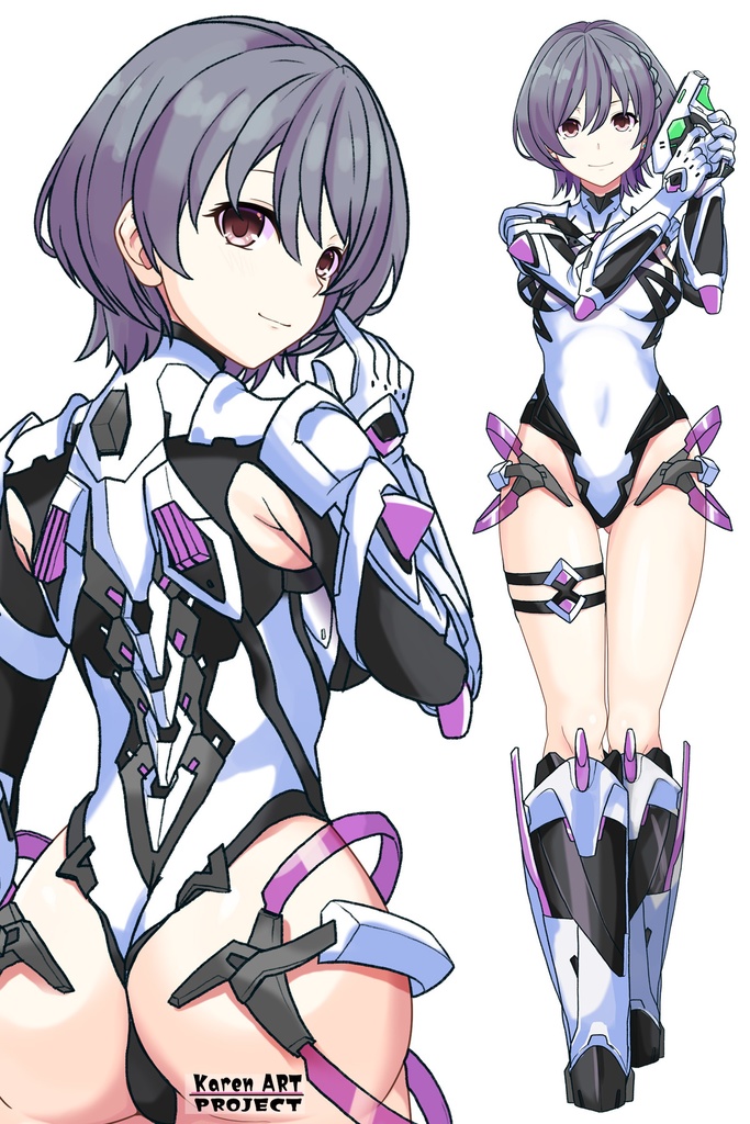 カレンちゃん+ペネムのパイロットスーツ【楽園追放 心のレゾナンス-02】 背面 Back Angle Karen is wearing Penemue's PilotSuit【Expelled from Paradise: Resonance of the Heart-02】