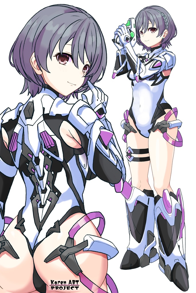 カレンちゃん+ペネムのパイロットスーツ【楽園追放 心のレゾナンス-02】 背面 Back Angle Karen is wearing Penemue's PilotSuit【Expelled from Paradise: Resonance of the Heart-02】