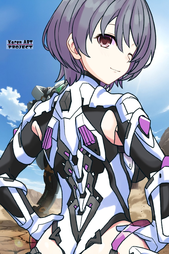 カレンちゃん+ペネムのパイロットスーツ【楽園追放 心のレゾナンス-02】 背面 Back Angle Karen is wearing Penemue's PilotSuit【Expelled from Paradise: Resonance of the Heart-02】