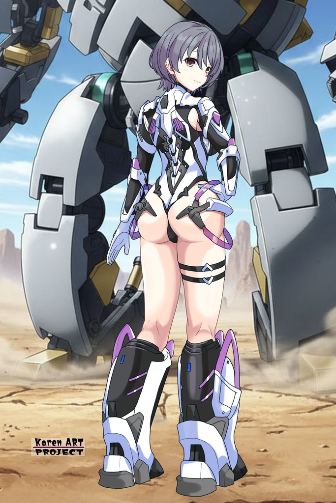カレンちゃん+ペネムのパイロットスーツ【楽園追放 心のレゾナンス-02】 背面 Back Angle Karen is wearing Penemue's PilotSuit【Expelled from Paradise: Resonance of the Heart-02】