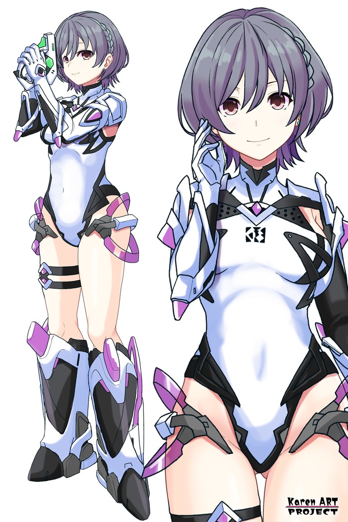 カレンちゃん+ペネムのパイロットスーツ【楽園追放 心のレゾナンス-03】 正面Sポーズ Front S-POSE Karen is wearing Penemue's PilotSuit【Expelled from Paradise: Resonance of the Heart-03】