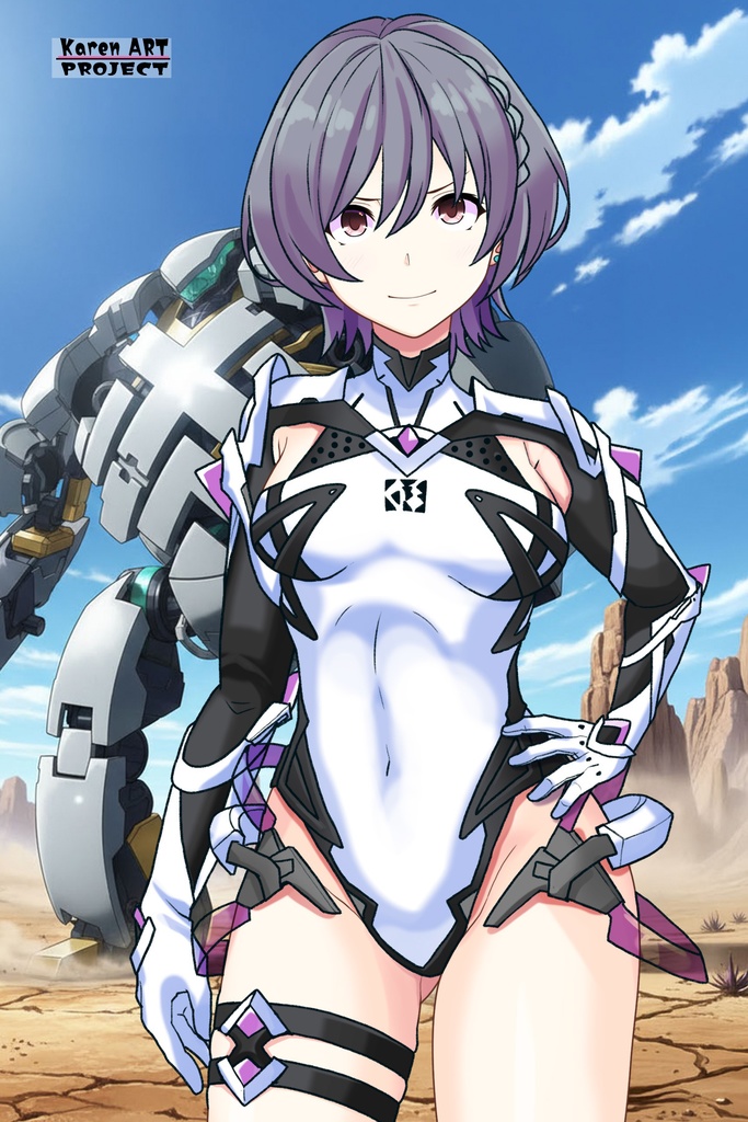 カレンちゃん+ペネムのパイロットスーツ【楽園追放 心のレゾナンス-03】 正面Sポーズ Front S-POSE Karen is wearing Penemue's PilotSuit【Expelled from Paradise: Resonance of the Heart-03】