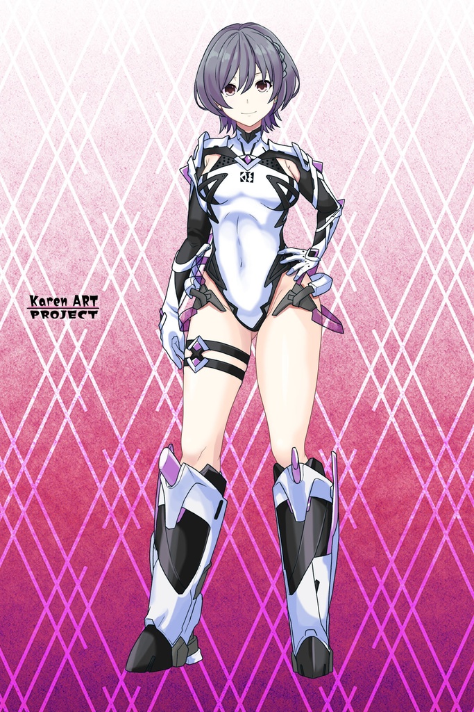 カレンちゃん+ペネムのパイロットスーツ【楽園追放 心のレゾナンス-03】 正面Sポーズ Front S-POSE Karen is wearing Penemue's PilotSuit【Expelled from Paradise: Resonance of the Heart-03】