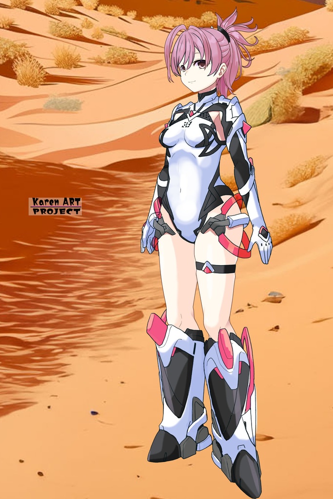 カレンちゃん+ダネルのパイロットスーツ【楽園追放 心のレゾナンス-01】 斜め前 Diagonal front angle Karen is wearing Danel's PilotSuit【Expelled from Paradise: Resonance of the Heart-01】