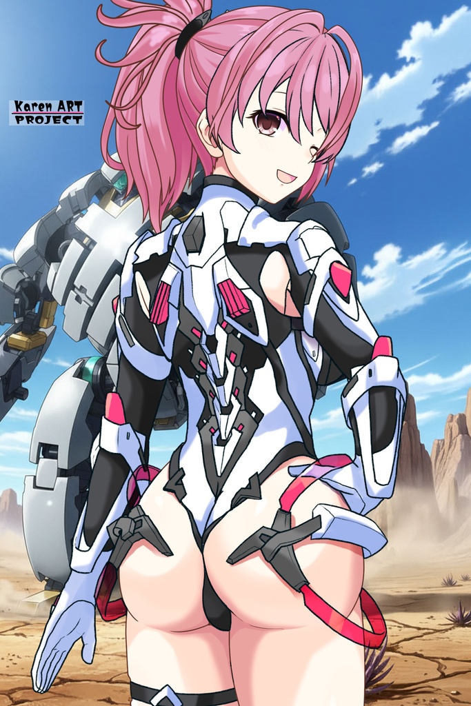 カレンちゃん+ダネルのパイロットスーツ【楽園追放 心のレゾナンス-02】 背面 Back Angle Karen is wearing Danel's PilotSuit【Expelled from Paradise: Resonance of the Heart-02】