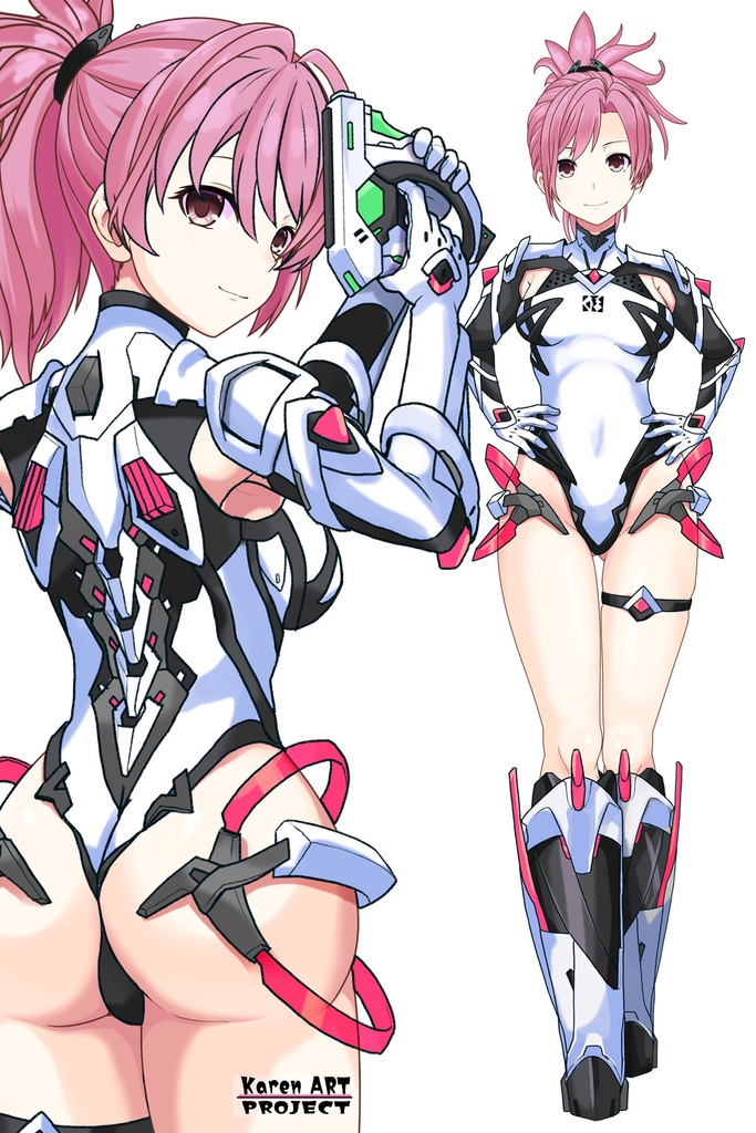 カレンちゃん+ダネルのパイロットスーツ【楽園追放 心のレゾナンス-02】 背面 Back Angle Karen is wearing Danel's PilotSuit【Expelled from Paradise: Resonance of the Heart-02】