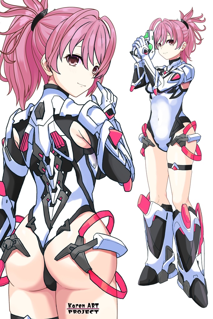 カレンちゃん+ダネルのパイロットスーツ【楽園追放 心のレゾナンス-02】 背面 Back Angle Karen is wearing Danel's PilotSuit【Expelled from Paradise: Resonance of the Heart-02】