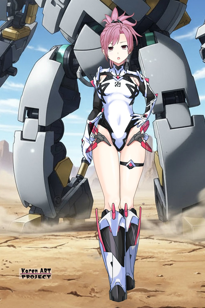 カレンちゃん+ダネルのパイロットスーツ【楽園追放 心のレゾナンス-03】 正面Sポーズ Front S-POSE Karen is wearing Danel's PilotSuit【Expelled from Paradise: Resonance of the Heart-03】