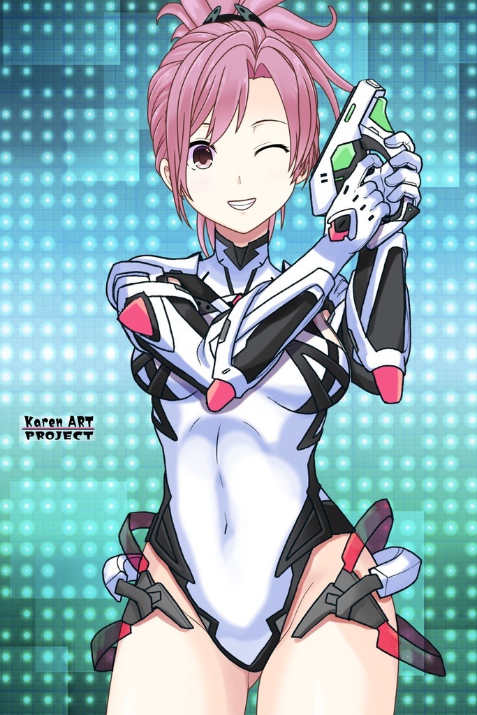 カレンちゃん+ダネルのパイロットスーツ【楽園追放 心のレゾナンス-03】 正面Sポーズ Front S-POSE Karen is wearing Danel's PilotSuit【Expelled from Paradise: Resonance of the Heart-03】