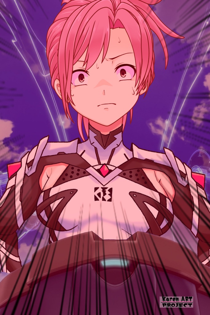 カレンちゃん+ダネルのパイロットスーツ【楽園追放 心のレゾナンス-03】 正面Sポーズ Front S-POSE Karen is wearing Danel's PilotSuit【Expelled from Paradise: Resonance of the Heart-03】