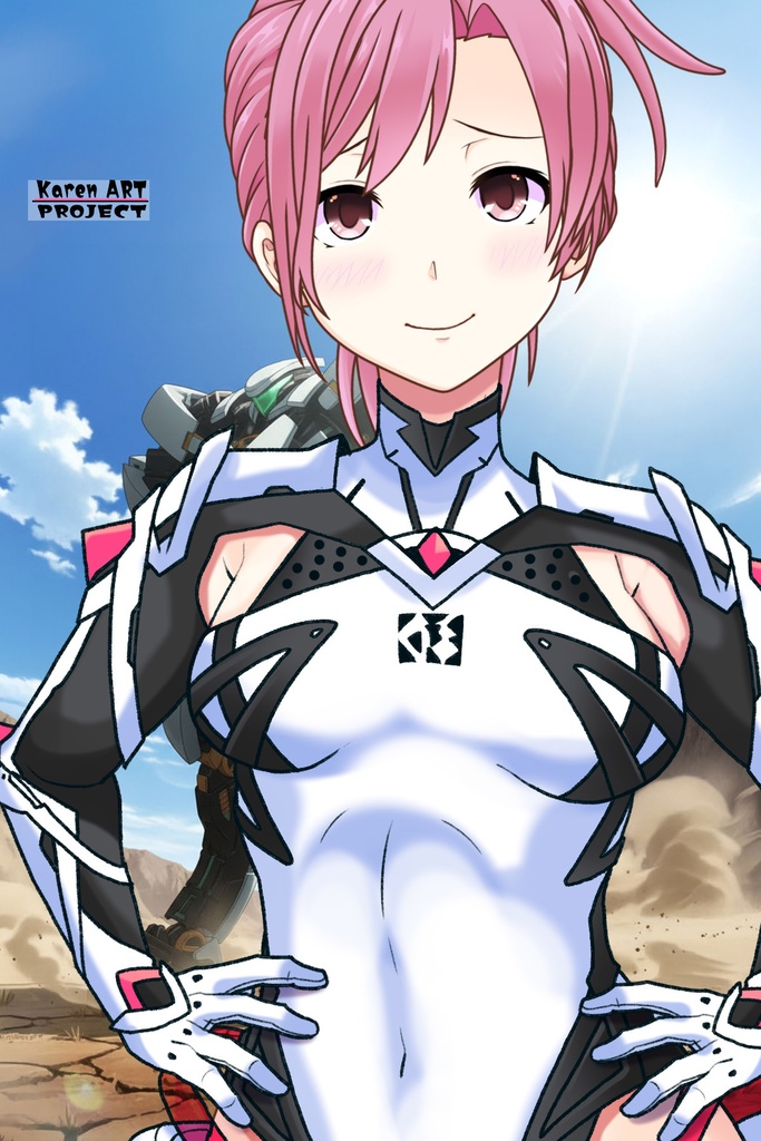 カレンちゃん+ダネルのパイロットスーツ【楽園追放 心のレゾナンス-03】 正面Sポーズ Front S-POSE Karen is wearing Danel's PilotSuit【Expelled from Paradise: Resonance of the Heart-03】