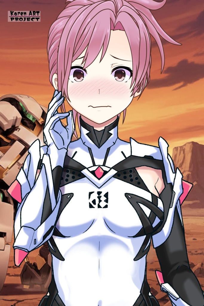 カレンちゃん+ダネルのパイロットスーツ【楽園追放 心のレゾナンス-04】 正面 Front Angle Karen is wearing Danel's PilotSuit【Expelled from Paradise: Resonance of the Heart-04】