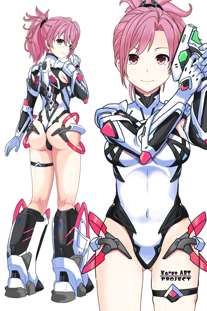 カレンちゃん+ダネルのパイロットスーツ【楽園追放 心のレゾナンス-04】 正面 Front Angle Karen is wearing Danel's PilotSuit【Expelled from Paradise: Resonance of the Heart-04】