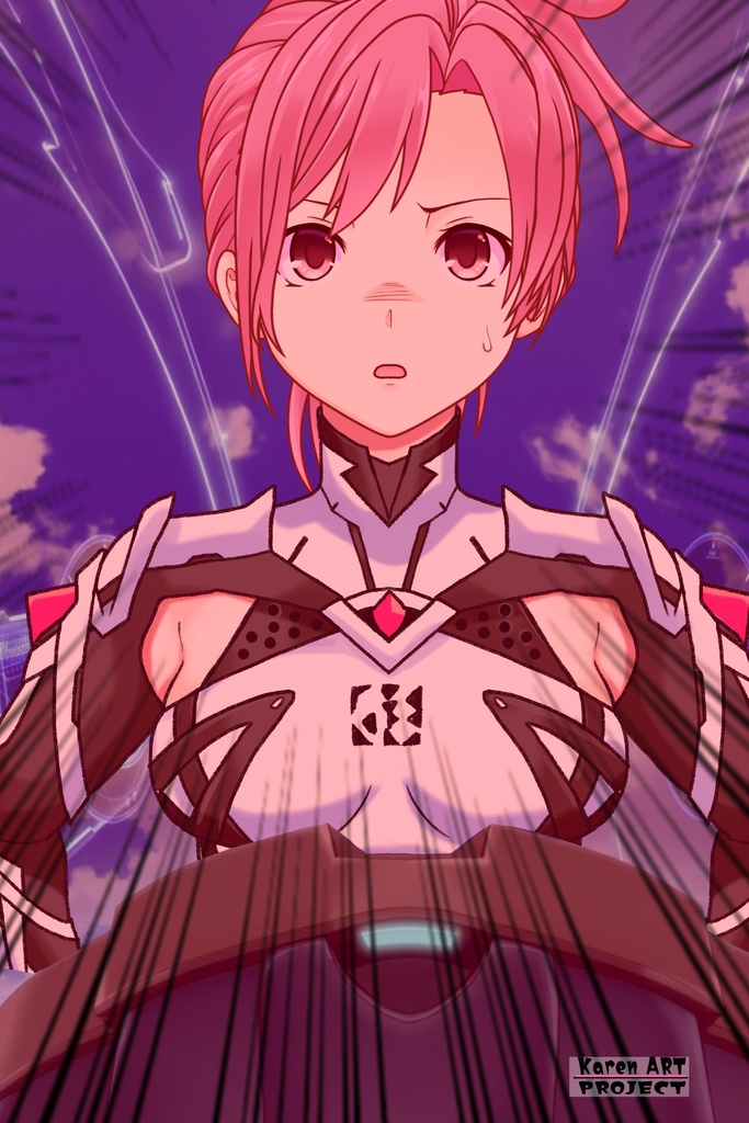 カレンちゃん+ダネルのパイロットスーツ【楽園追放 心のレゾナンス-04】 正面 Front Angle Karen is wearing Danel's PilotSuit【Expelled from Paradise: Resonance of the Heart-04】