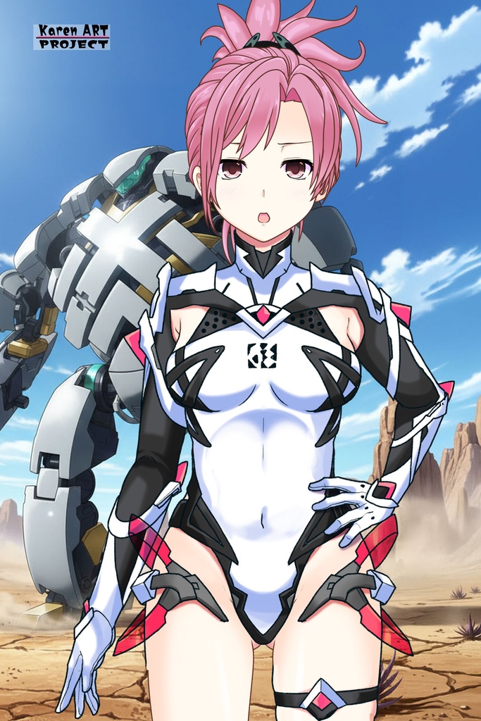 カレンちゃん+ダネルのパイロットスーツ【楽園追放 心のレゾナンス-04】 正面 Front Angle Karen is wearing Danel's PilotSuit【Expelled from Paradise: Resonance of the Heart-04】