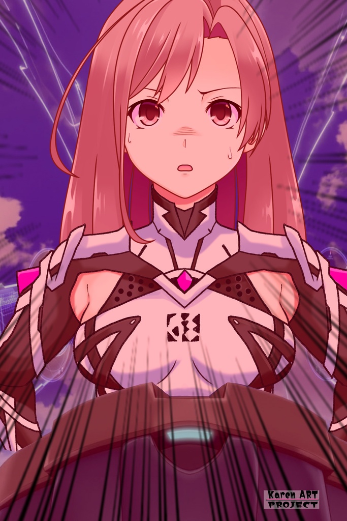 カレンちゃん+DIVA保安局のパイロットスーツ【楽園追放 心のレゾナンス-04】 Karen Original Color 正面 Front Angle Karen is wearing DIVA Agent PilotSuit【Expelled from Paradise: Resonance of the Heart-04】