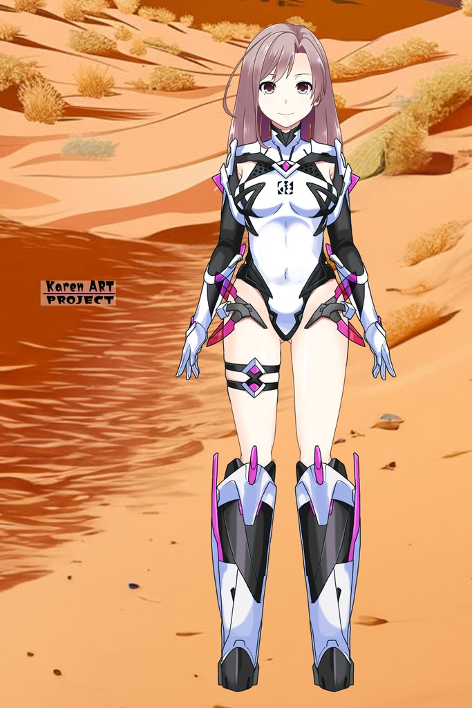 カレンちゃん+DIVA保安局のパイロットスーツ【楽園追放 心のレゾナンス-04】 Karen Original Color 正面 Front Angle Karen is wearing DIVA Agent PilotSuit【Expelled from Paradise: Resonance of the Heart-04】