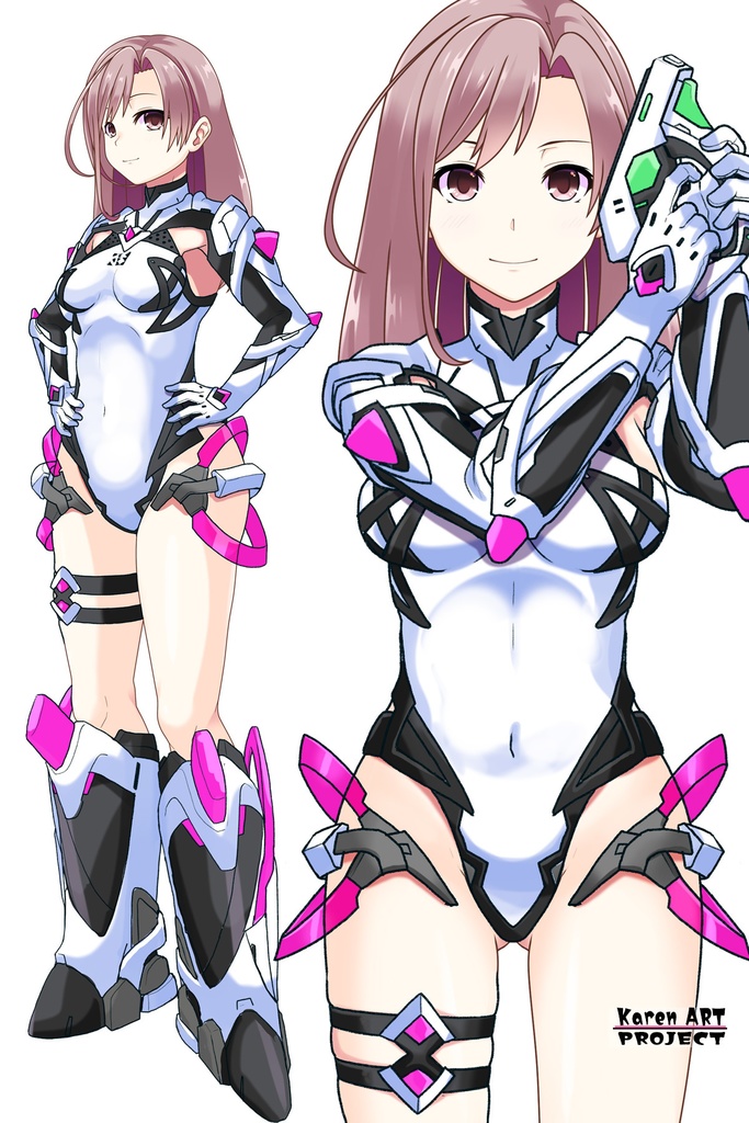 カレンちゃん+DIVA保安局のパイロットスーツ【楽園追放 心のレゾナンス-04】 Karen Original Color 正面 Front Angle Karen is wearing DIVA Agent PilotSuit【Expelled from Paradise: Resonance of the Heart-04】