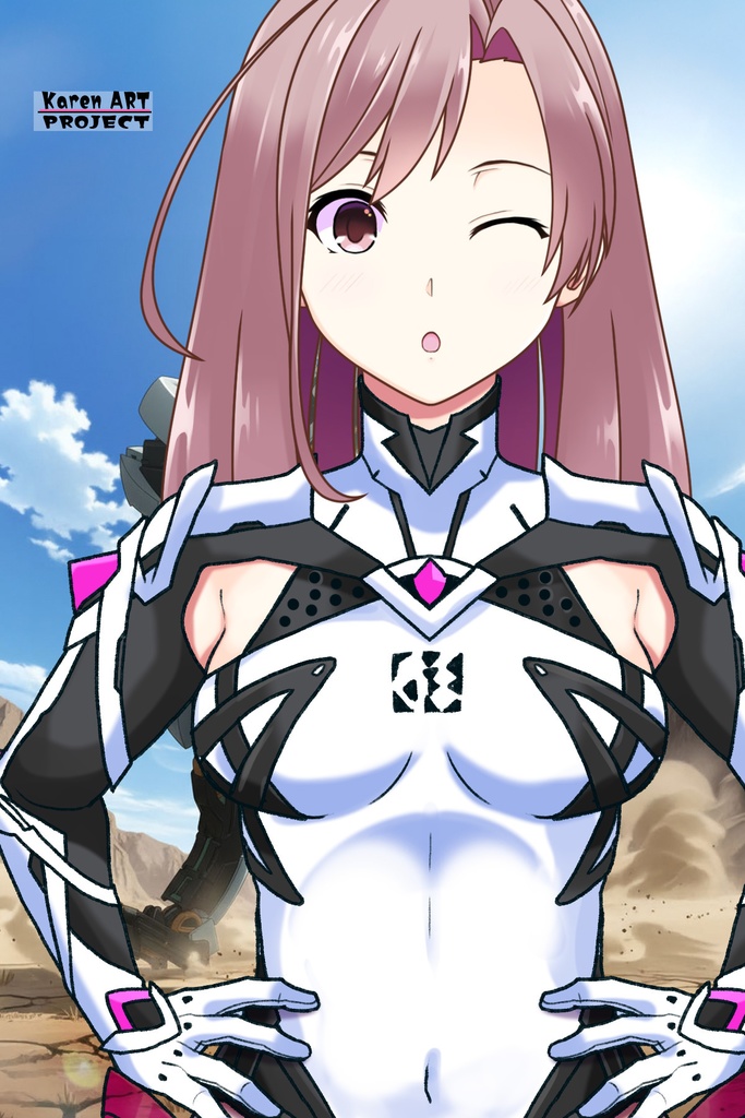 カレンちゃん+DIVA保安局のパイロットスーツ【楽園追放 心のレゾナンス-04】 Karen Original Color 正面 Front Angle Karen is wearing DIVA Agent PilotSuit【Expelled from Paradise: Resonance of the Heart-04】