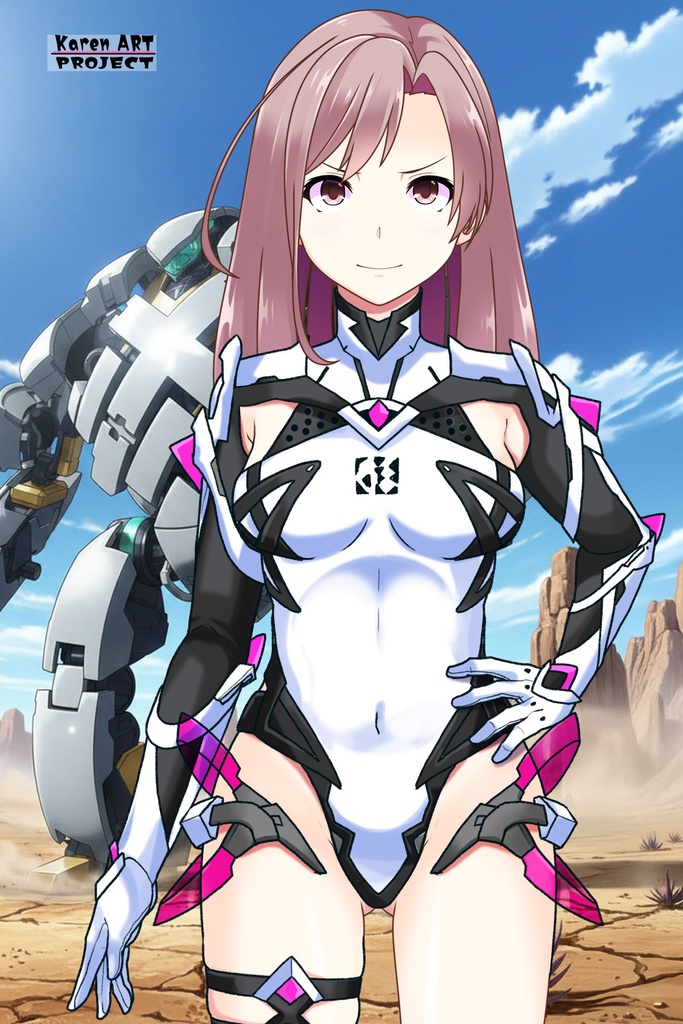 カレンちゃん+DIVA保安局のパイロットスーツ【楽園追放 心のレゾナンス-04】 Karen Original Color 正面 Front Angle Karen is wearing DIVA Agent PilotSuit【Expelled from Paradise: Resonance of the Heart-04】