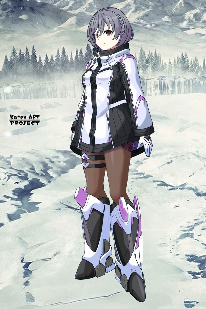 カレンちゃん+ペネムのパイロットスーツ【楽園追放 心のレゾナンス-05】 Helmet Version 斜め前 Diagonal front angle Karen is wearing Penemue's PilotSuit【Expelled from Paradise: Resonance of the Heart-05】