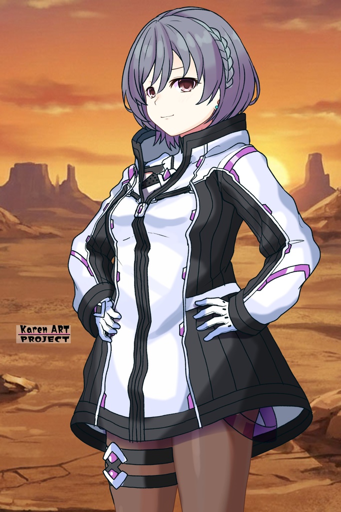 カレンちゃん+ペネムのパイロットスーツ【楽園追放 心のレゾナンス-05】 Helmet Version 斜め前 Diagonal front angle Karen is wearing Penemue's PilotSuit【Expelled from Paradise: Resonance of the Heart-05】