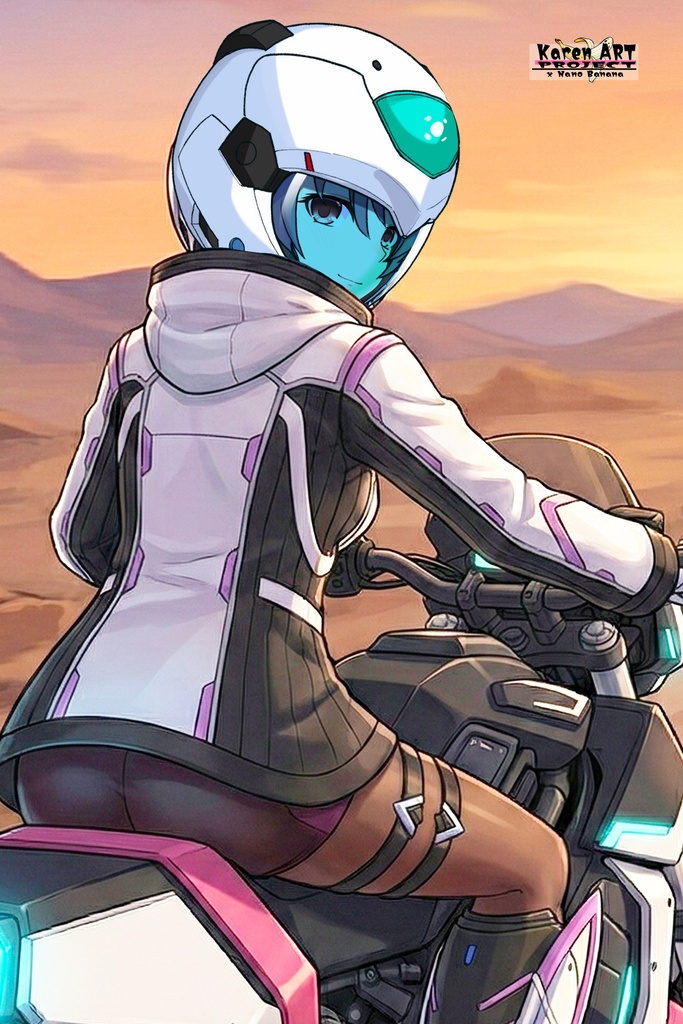 カレンちゃん+ペネムのパイロットスーツ【楽園追放 心のレゾナンス-06】 Helmet Version 背面 Back Angle Karen is wearing Penemue's PilotSuit【Expelled from Paradise: Resonance of the Heart-06】