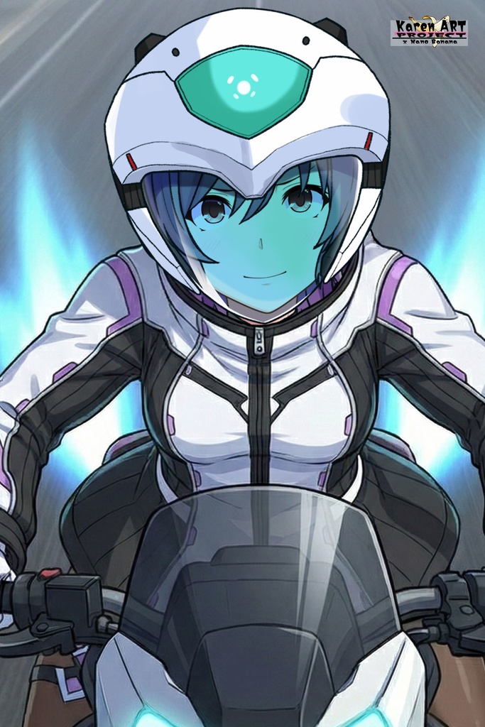 カレンちゃん+ペネムのパイロットスーツ【楽園追放 心のレゾナンス-07】 Helmet Version 正面Sポーズ Front S-POSE Karen is wearing Penemue's PilotSuit【Expelled from Paradise: Resonance of the Heart-07】