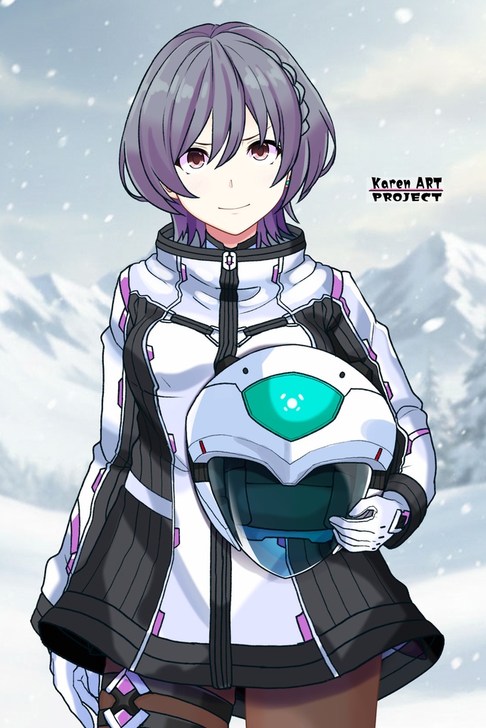 カレンちゃん+ペネムのパイロットスーツ【楽園追放 心のレゾナンス-07】 Helmet Version 正面Sポーズ Front S-POSE Karen is wearing Penemue's PilotSuit【Expelled from Paradise: Resonance of the Heart-07】