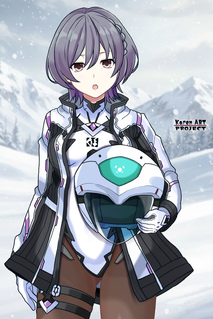 カレンちゃん+ペネムのパイロットスーツ【楽園追放 心のレゾナンス-07】 Helmet Version 正面Sポーズ Front S-POSE Karen is wearing Penemue's PilotSuit【Expelled from Paradise: Resonance of the Heart-07】