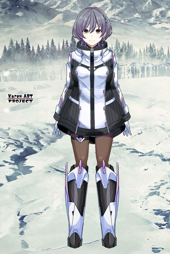 カレンちゃん+ペネムのパイロットスーツ【楽園追放 心のレゾナンス-08】 Helmet Version 正面 Front Angle Karen is wearing Penemue's PilotSuit【Expelled from Paradise: Resonance of the Heart-08】