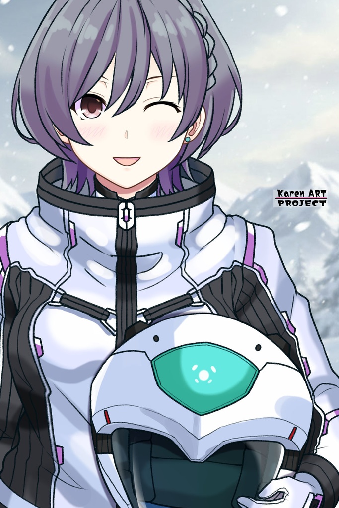 カレンちゃん+ペネムのパイロットスーツ【楽園追放 心のレゾナンス-08】 Helmet Version 正面 Front Angle Karen is wearing Penemue's PilotSuit【Expelled from Paradise: Resonance of the Heart-08】