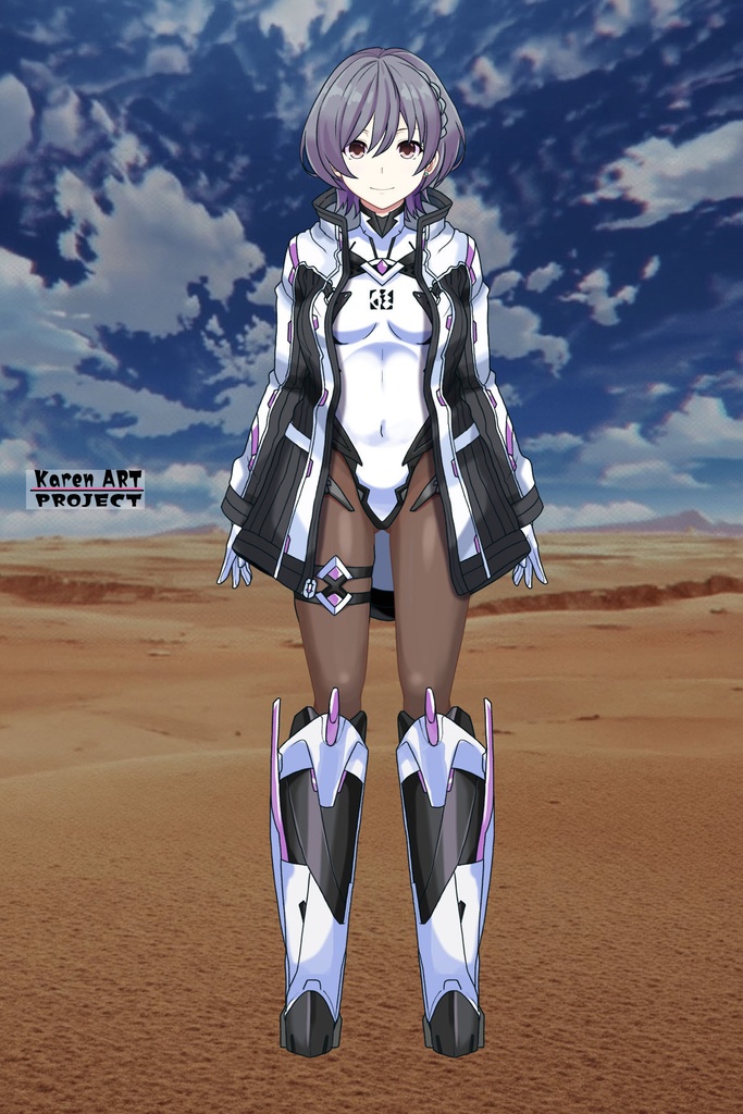 カレンちゃん+ペネムのパイロットスーツ【楽園追放 心のレゾナンス-08】 Helmet Version 正面 Front Angle Karen is wearing Penemue's PilotSuit【Expelled from Paradise: Resonance of the Heart-08】