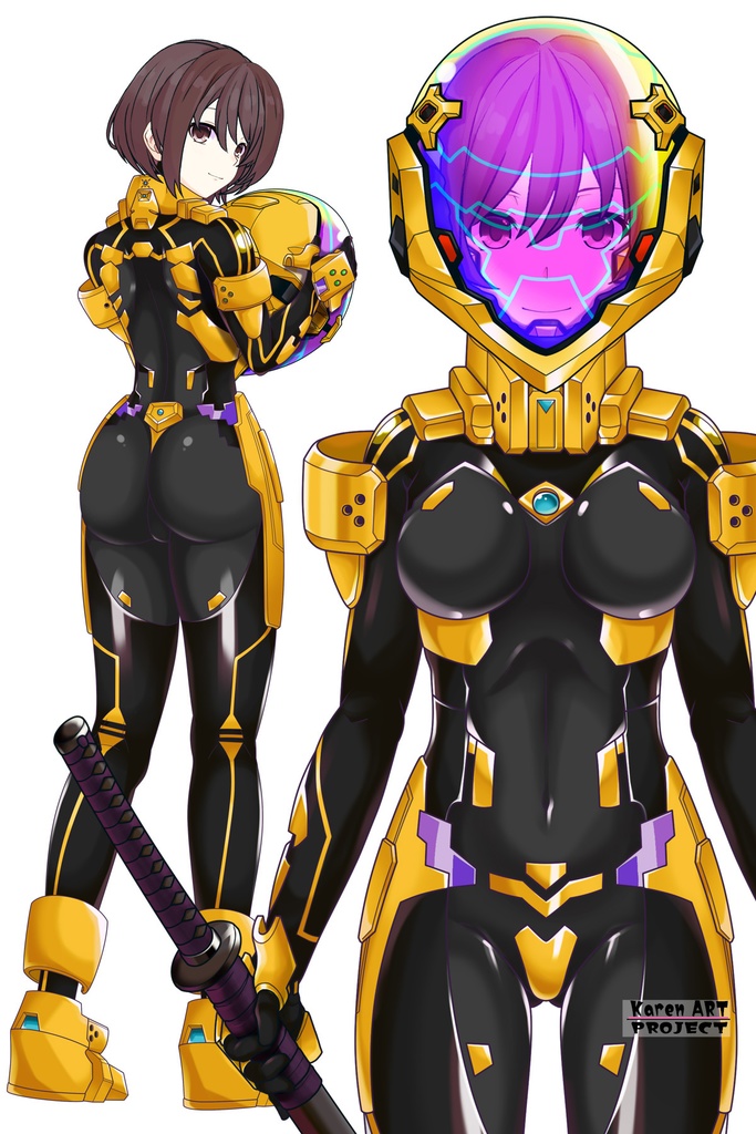 カレンちゃん+篁唯依の衛士強化装備【トータル・イクリプス】 正面アングル Karen is wearing Yui Takamura's Guard Reinforcement Equipment【TOTAL ECLIPSE】Front Angle